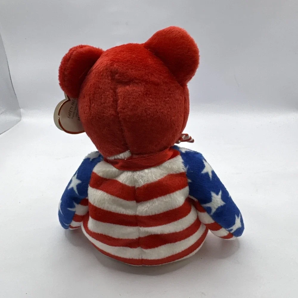 Ty Beanie Baby 2001 - Liberty the Bear (Red Head Version) - Rare, Retired, Error